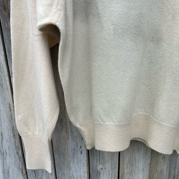 Barrie W. Bill LTD Vintage Color Block Sweater Lambswool Cream Blue M - Picture 11 of 14